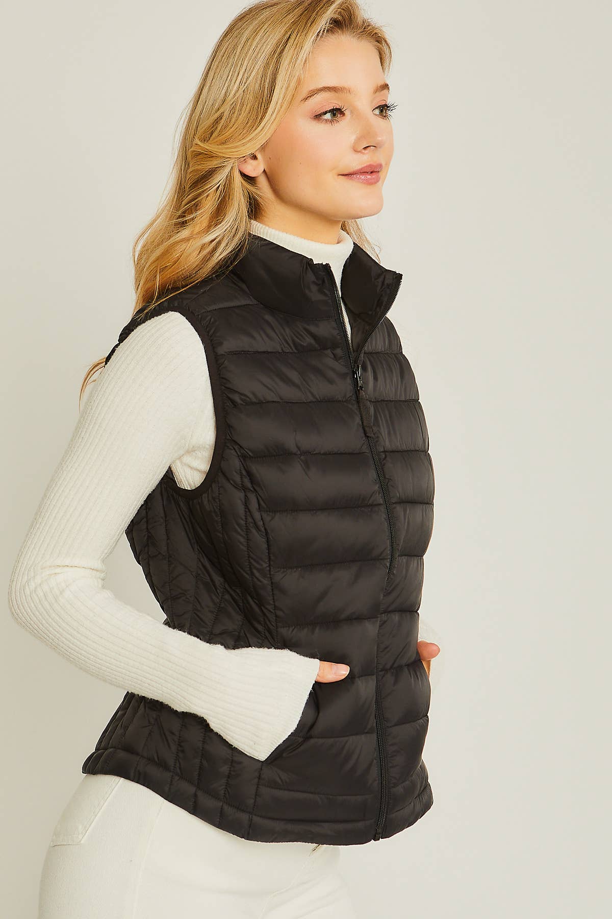 Ultra Lightweight Padded Puffer Vest w/ Pouch