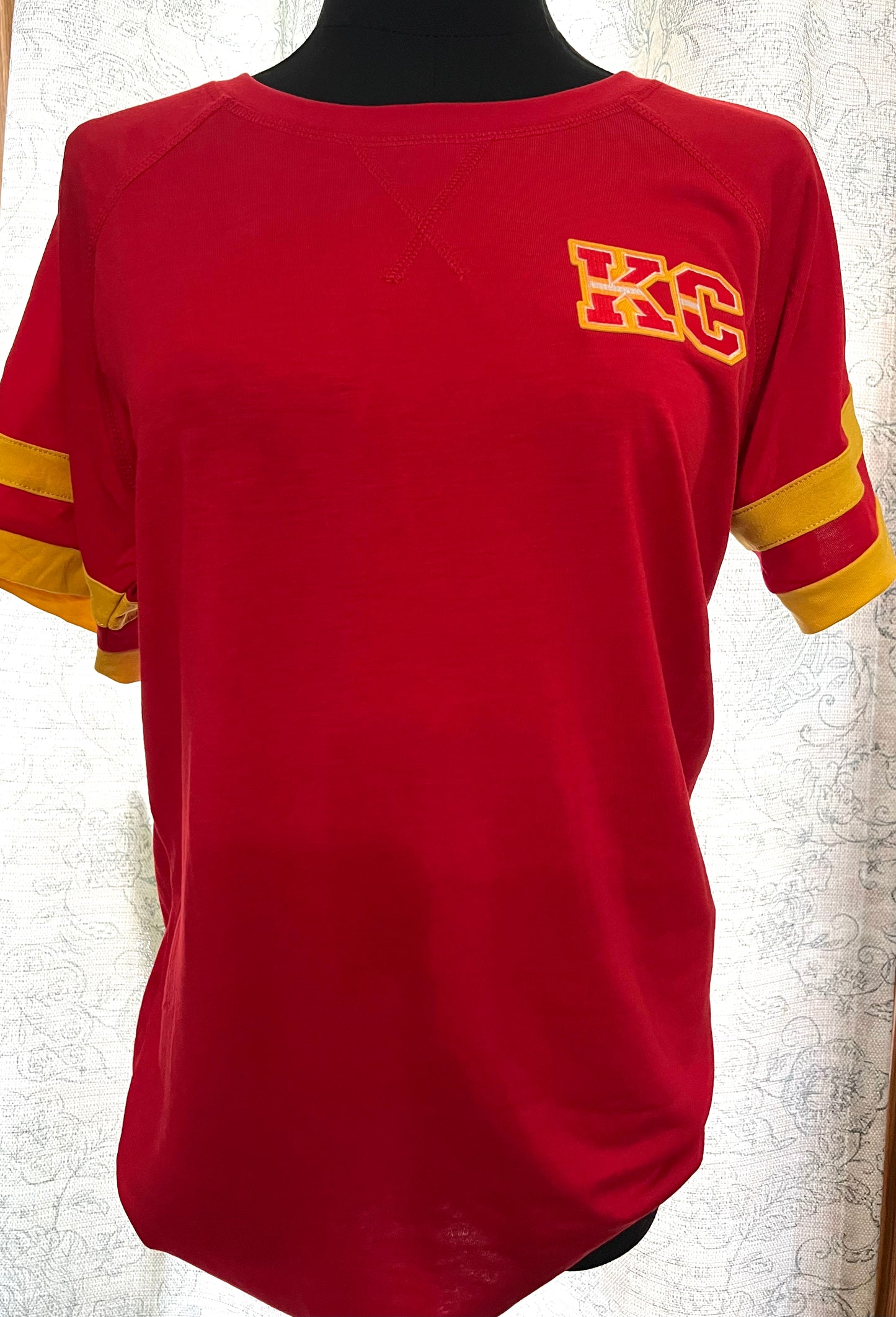 KC Golden Red Logo Ringer Tee