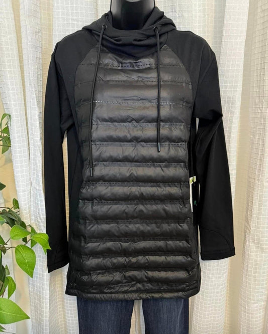 Black Puffer Vest Body Hoodie Pullover – Cozy and Stylish Layering Essential