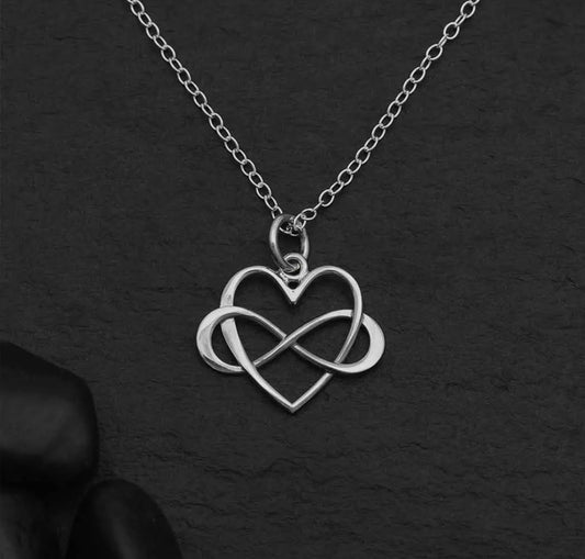 Sterling Silver Infinity Heart Necklace