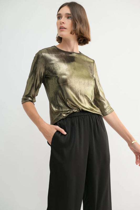 Shimmer Golden Party Top