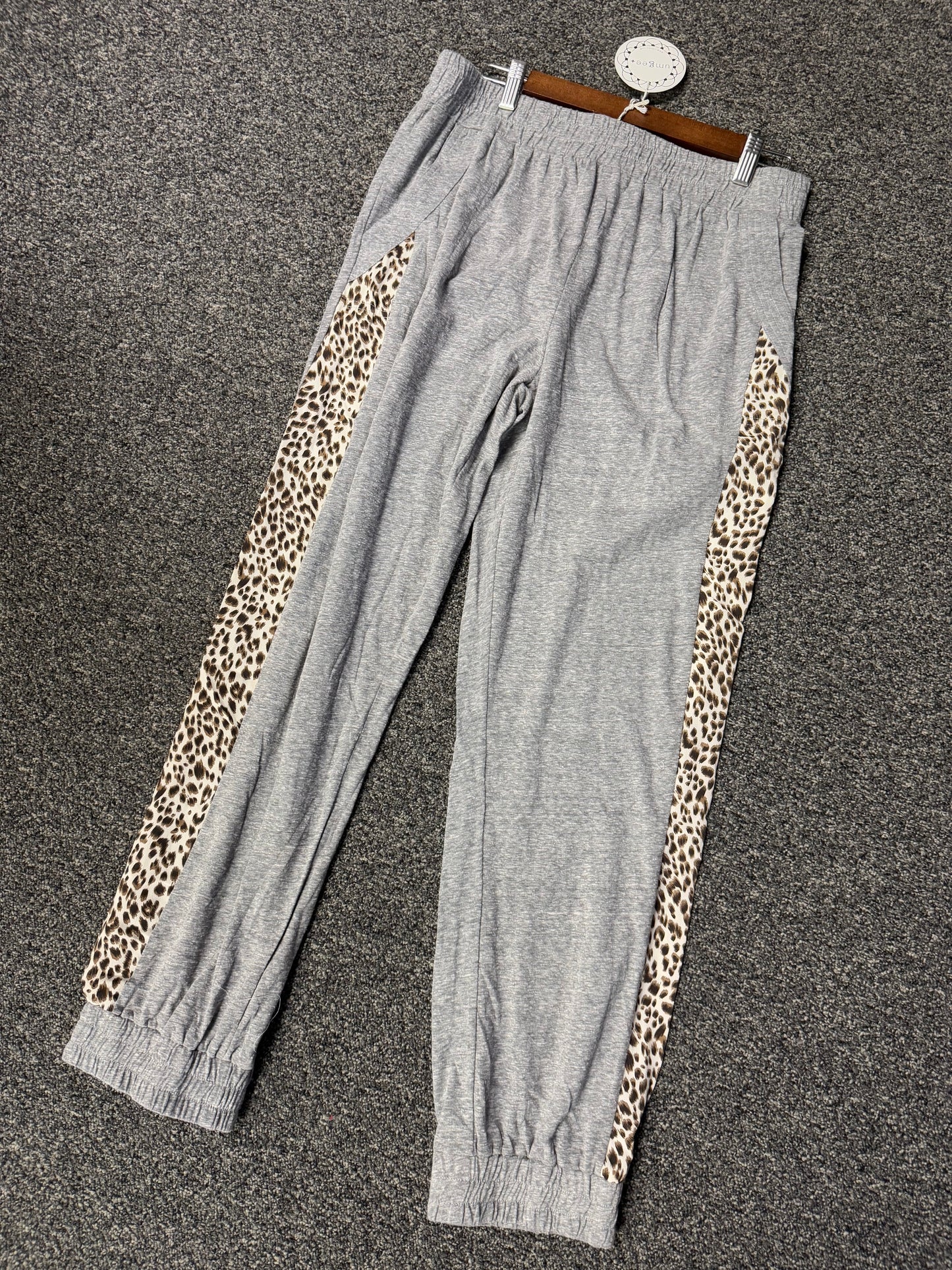 Curvy Plus Grey Leopard Jogger Pants