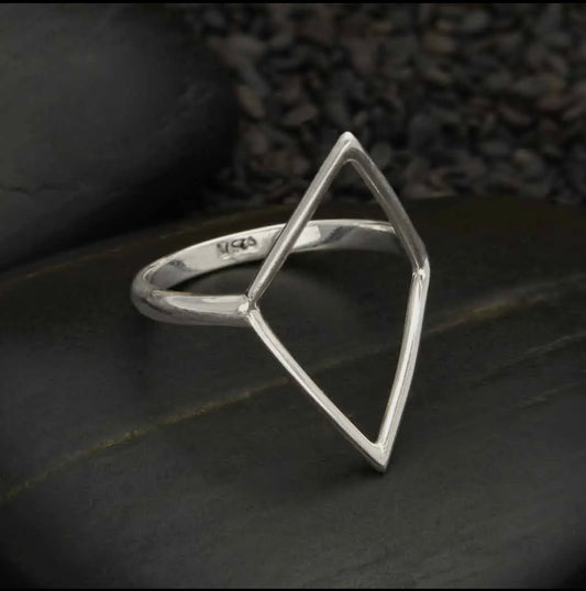 Sterling Silver Open Diamond Shape Ring