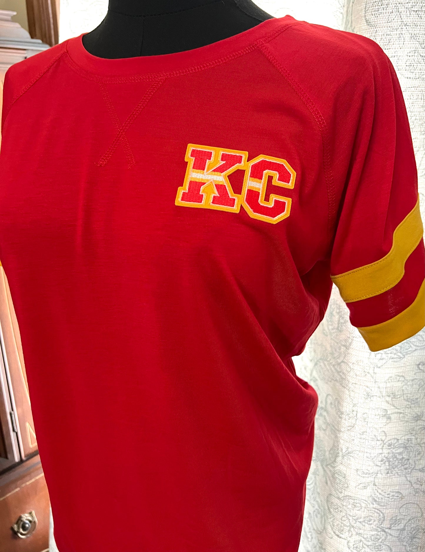 KC Golden Red Logo Ringer Tee