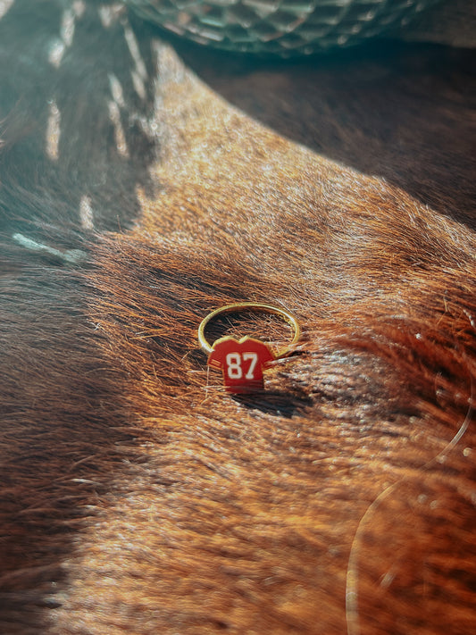 87 Tight End Kelce Jersey Ring – Celebrate KC Football & Pop Culture | QB Customs