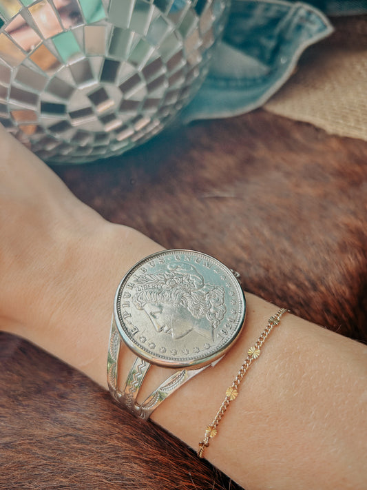 1921 Dollar Cuff – Handcrafted Sterling Silver Coin Bracelet | QB Customs