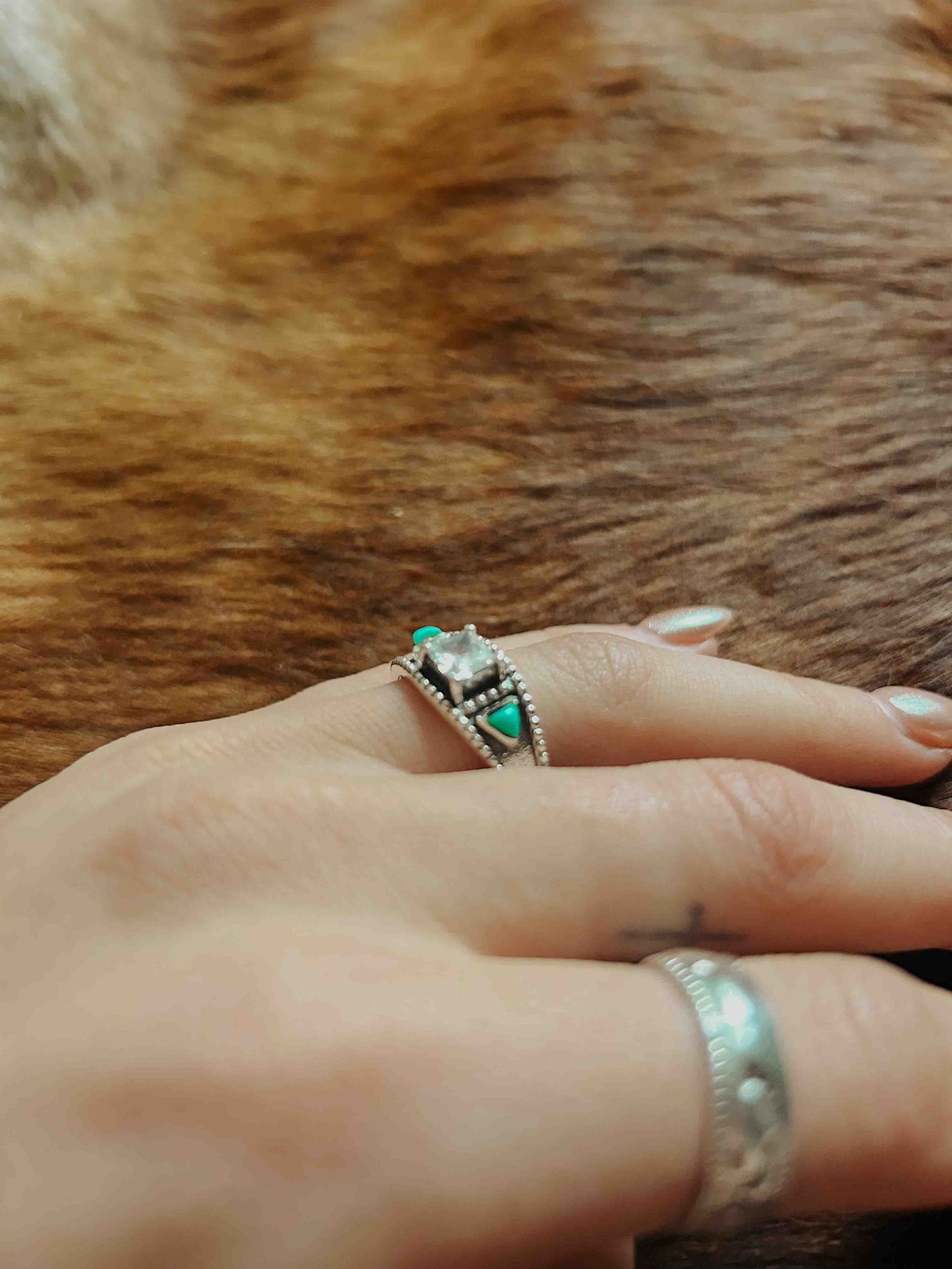 Handcrafted Southwestern Turquoise & Sterling Silver Ring – Boho Chic Jewelry