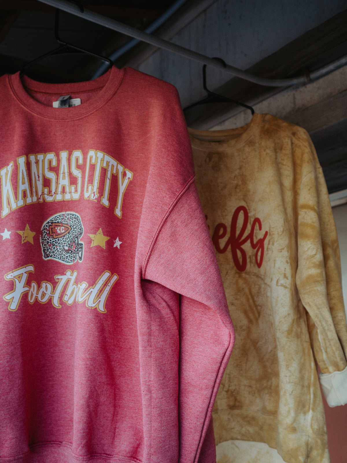 Vintage Red Kansas City Football Sweatshirt – Retro Game Day Style | QB Customs