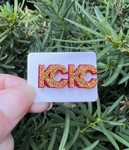 Red Gold Glitter KC Studs