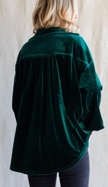 Magical Jodifl Green Velvet Top – Plus Size Elegance