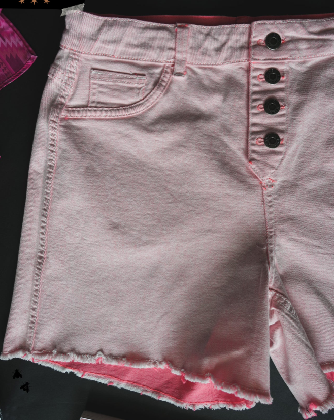 Swap It Out Neon Button Shorts