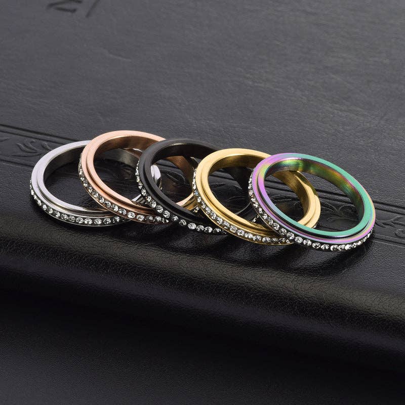 Rose Anxiety Fidget Spinner Ring in Stainless Steel